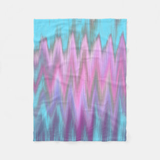 Abstract Pink Teal Girly Ikat Chevron Zigzag Fleece Blanket