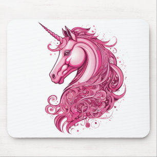 Abstract pink unicorn mouse mat