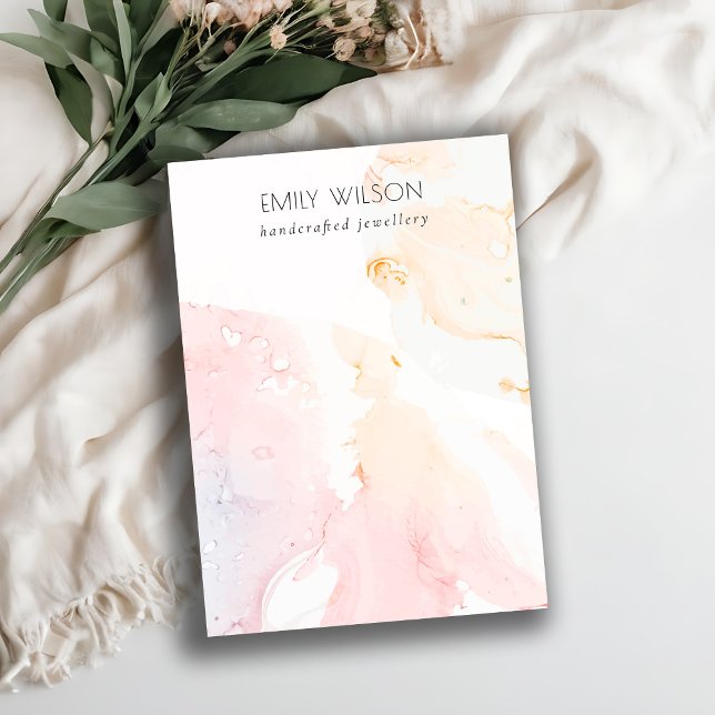 Abstract Pink Watercolor Blank Jewellery Display Business Card (Creator Uploaded)