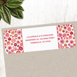 Abstract Pink Watercolor Circles Return Address