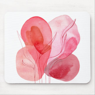 Abstract pink watercolor composition mouse mat