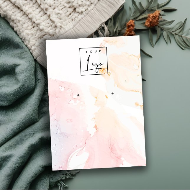 Abstract Pink Watercolor Earring Logo Display Business Card (Creator Uploaded)