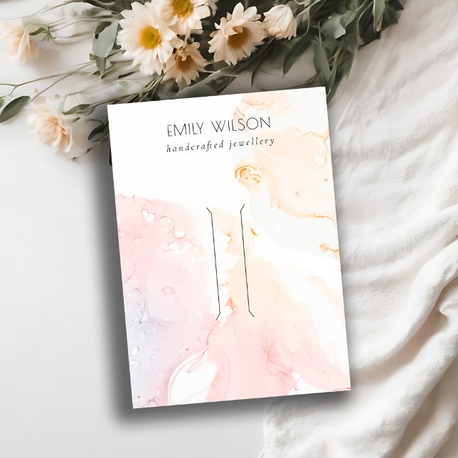 Abstract Pink Watercolor Hairpin Clip Display Business Card (Creator Uploaded)