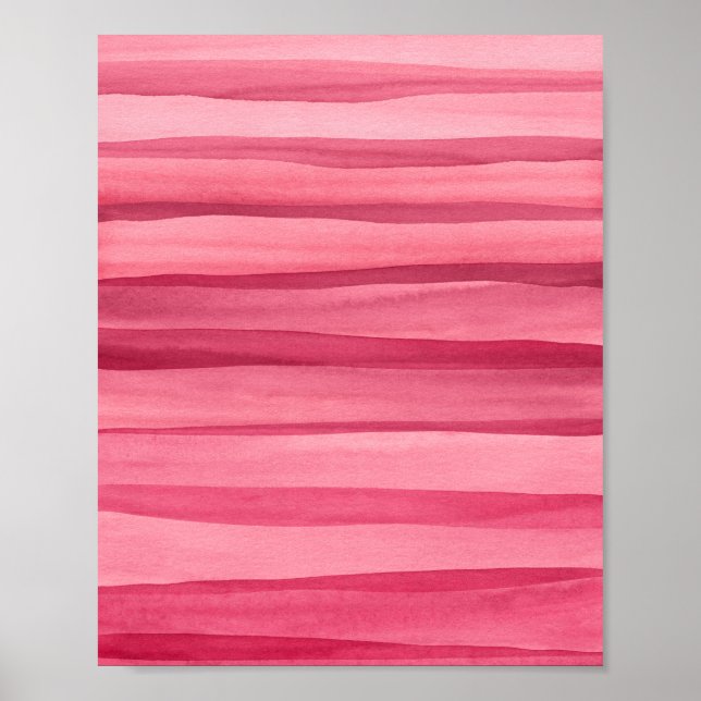 Abstract Pink Watercolor Lines Poster (Front)