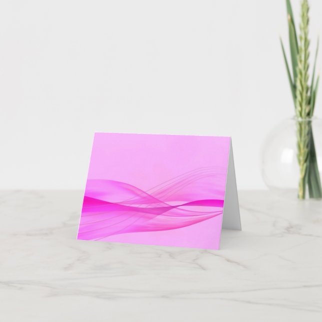 Abstract Pink Waves Note Card (Front)