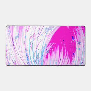 Abstract Pink White Enchanted Garden Desk Mat