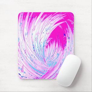 Abstract Pink White Enchanted Garden Mouse Mat