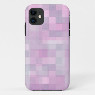 Abstract Pink White Grey Mosaic Pattern iPhone 11 Case