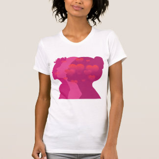 Abstract  pink woman silouette T-chirt T-Shirt