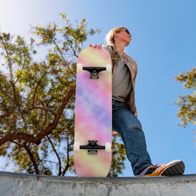 Abstract Pink Yellow and Purple Skateboard (Outdoor 1)