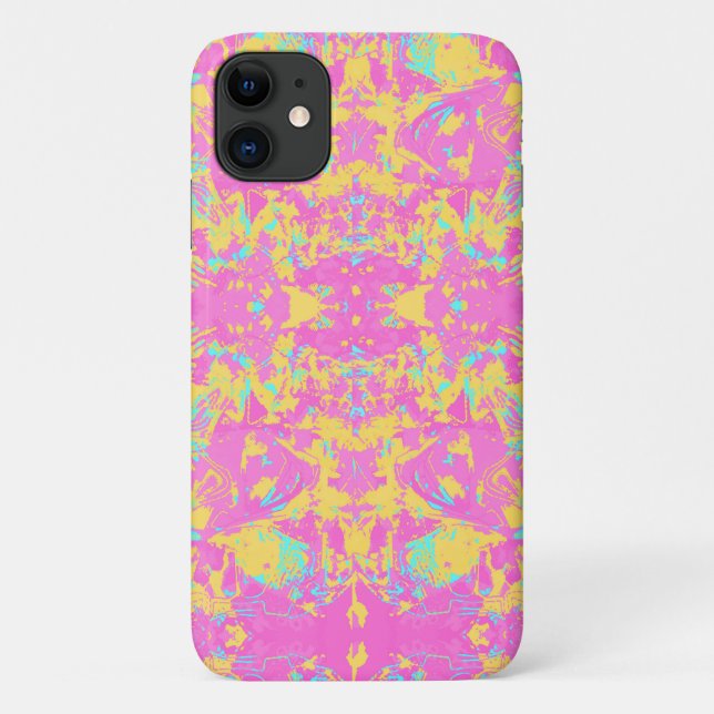 Abstract Pink Yellow Exclusive Pattern Case-Mate iPhone Case (Back)