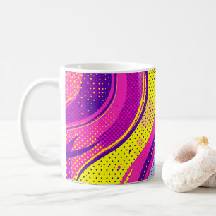 Abstract Pink Yellow Pop Art Pattern  Coffee Mug