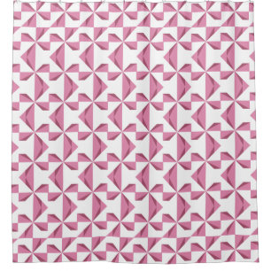 Abstract Pinwheels Cranberry Shower Curtain
