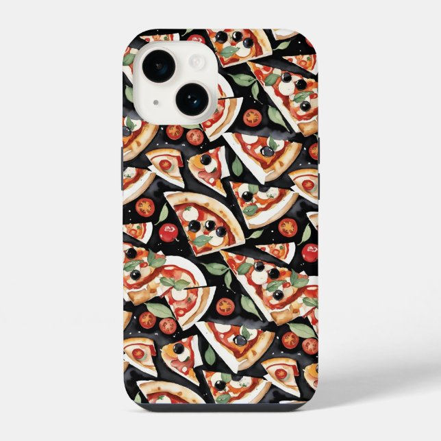 Abstract Pizza Slices On A Black Background iPhone Case (Back)