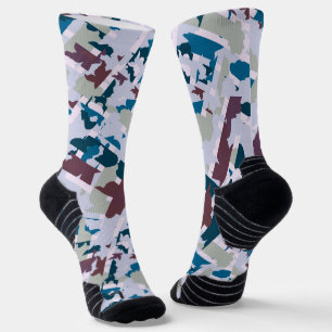 Abstract Plaid Design 1 Socks