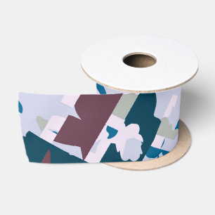 Abstract Plaid Design Satin Ribbon