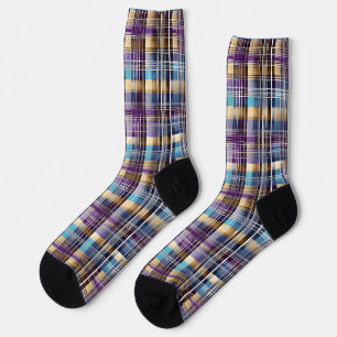 abstract plaid socks