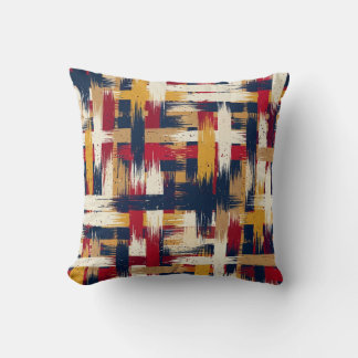 Abstract Plaid Throw Pillow Accent Cushion