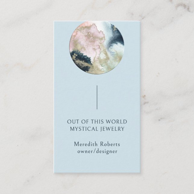 Abstract Planet Mystical Cosmic Entrepreneur Business Card (Front)