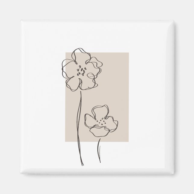 Abstract plant art design magnet (Front)