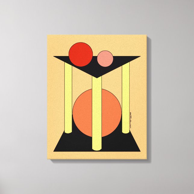 Abstract Platforms, Pillars, and Circles Canvas Print (Front)