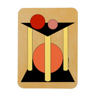 Abstract Platforms, Pillars, and Circles Magnet