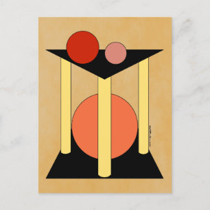 Abstract Platforms, Pillars, and Circles Postcard