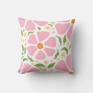  Abstract Playful Pink Flowers Cushion