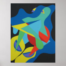 Abstract Playground of Coloured Shapes Print