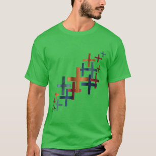 Abstract Plus Pattern Diagonal T-Shirt
