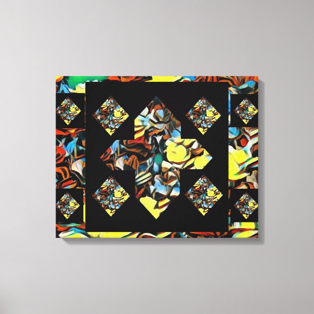 Abstract Plus Sign Carnation Canvas Art w/Dreaming (Front)