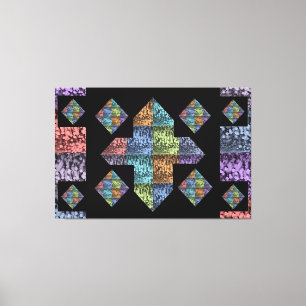 Abstract Plus Sign Multi-Coloured Tulip Canvas Art