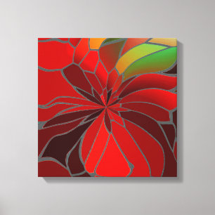 Abstract Poinsettia Canvas Print