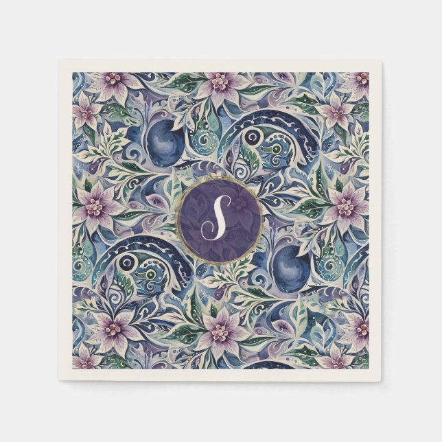 Abstract Poinsettia Winter Wild Napkin (Front)