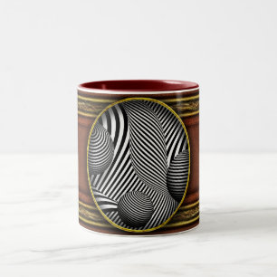 Abstract - Poke out my eyes Two-Tone Coffee Mug