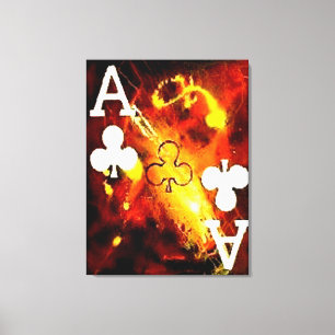 Abstract Poker Aces - Clubs by Teo Alfonso 2 of 4 Canvas Print