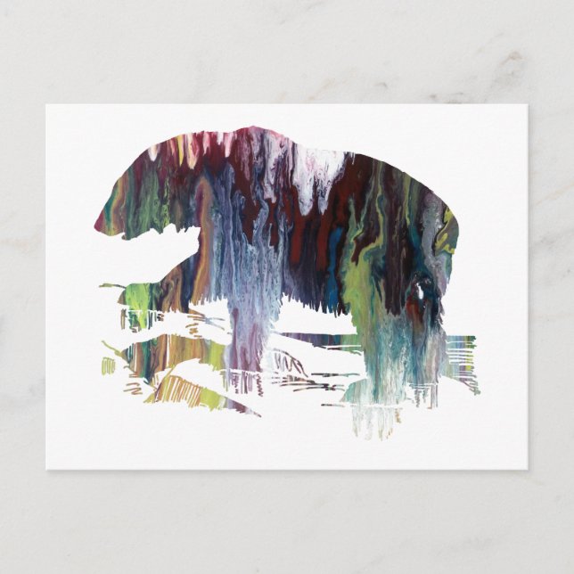 Abstract polar bear silhouette postcard (Front)