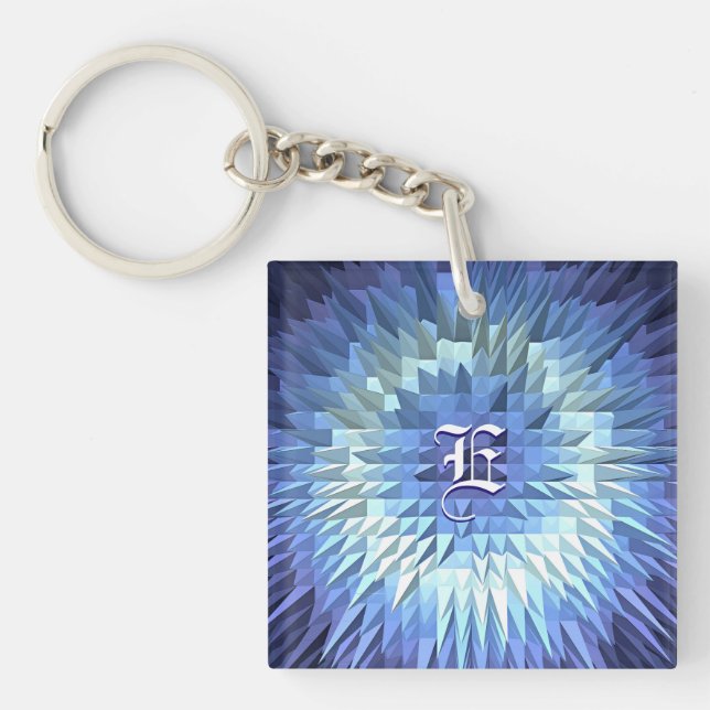 Abstract Poligonal Low Poly Texture Key Ring (Front)