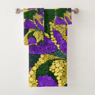 Abstract polka dot bath towel set