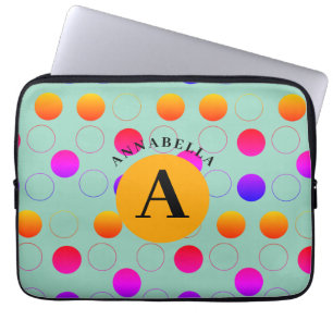 Abstract Polka Dots Pattern Laptop Sleeve