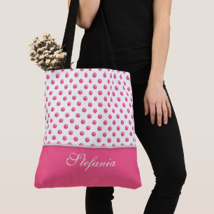 Abstract Polka dots Pink Modern Design. Tote Bag