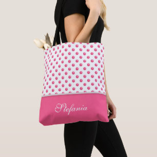 Abstract Polka dots Pink Modern Design. Tote Bag