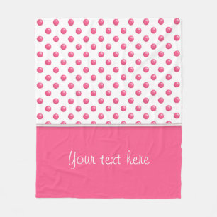 Abstract polka dots pink texture.Text. Fleece Blanket