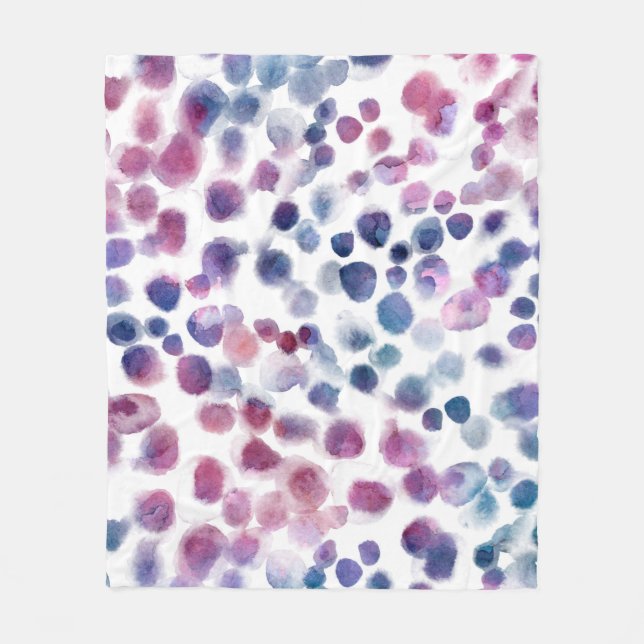 Abstract polka dots seamless pattern in pastel col fleece blanket (Front)