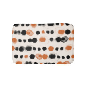 Abstract Polka Dots: Watercolor Geometry. Bath Mat