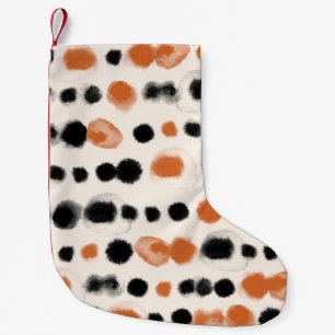 Abstract Polka Dots: Watercolor Geometry. Small Christmas Stocking