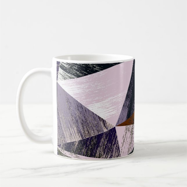 Abstract polygon pattern, colourful triangles. coffee mug (Left)