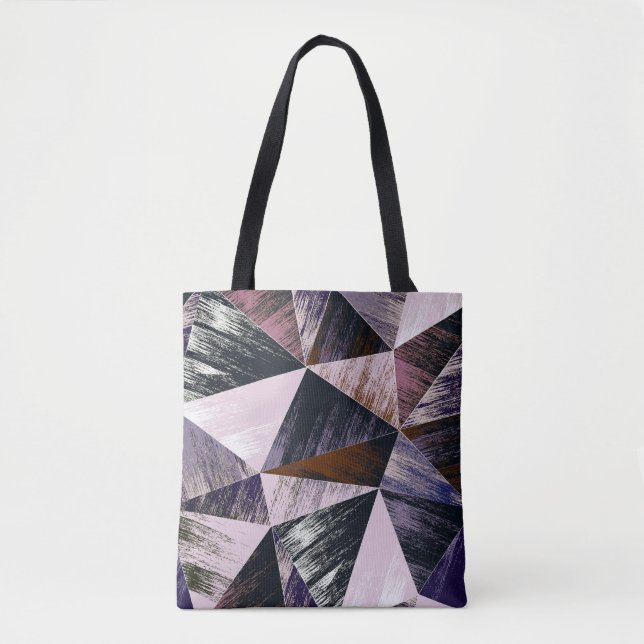 Abstract polygon pattern, colourful triangles. tote bag (Front)