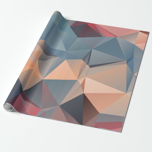 Abstract polygonal mosaic seamless pattern wrapping paper (Unrolled)