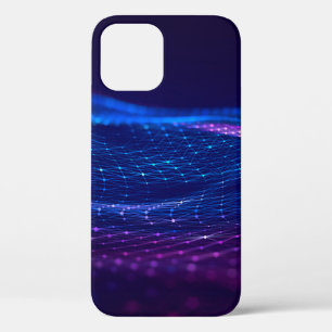 Abstract polygonal space low poly dark background  iPhone 12 case